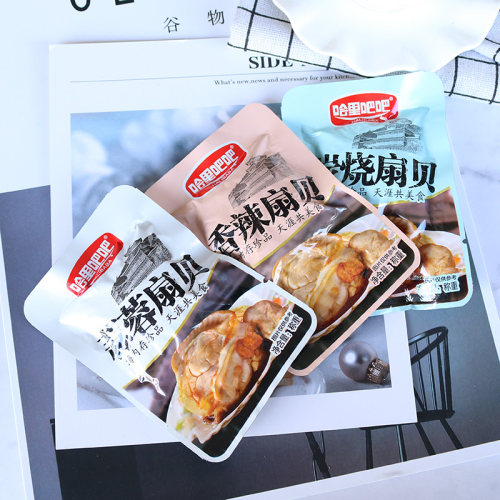 哈里吧吧炭烧香辣蒜蓉扇贝500g肉开袋即食小包装海鲜零食哈里巴巴 - 图1