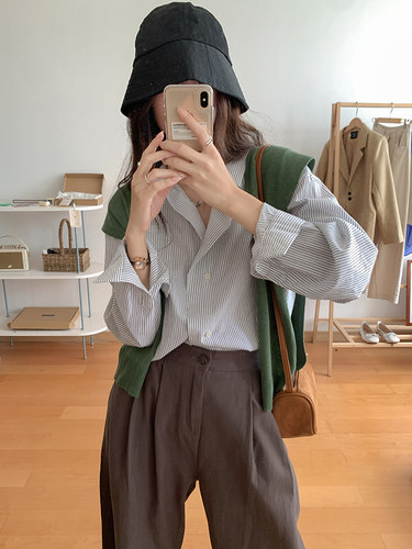 韩系百搭纯色针织披肩女外搭2025春秋假领子叠穿配衬衫系带小坎肩 - 图3
