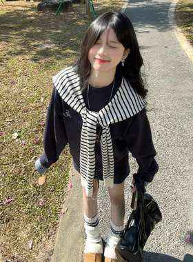条纹披肩外搭女2025新款