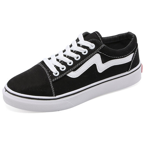 我潮2025春季新款帆布鞋女学生百搭鞋子透气夏季平底板鞋爆款黑色 - 图0