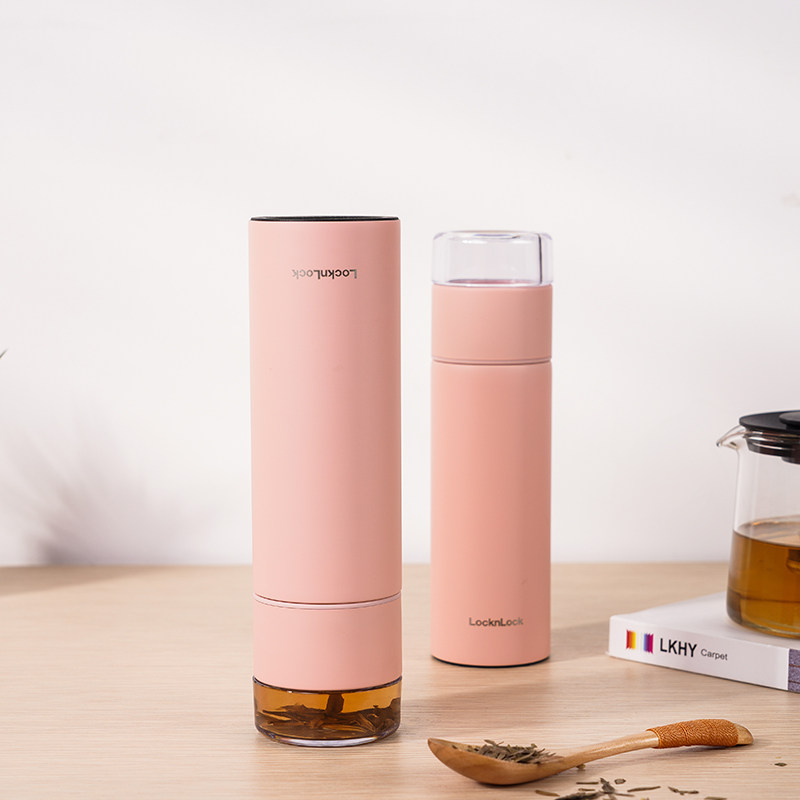 乐扣乐扣保温杯茶水分离便携简约杯子泡茶水杯316L不锈钢内胆茶杯