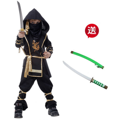 万圣节儿童服装男童cosplay忍者服幻影隐身衣武士表演装扮套装幼 - 图0