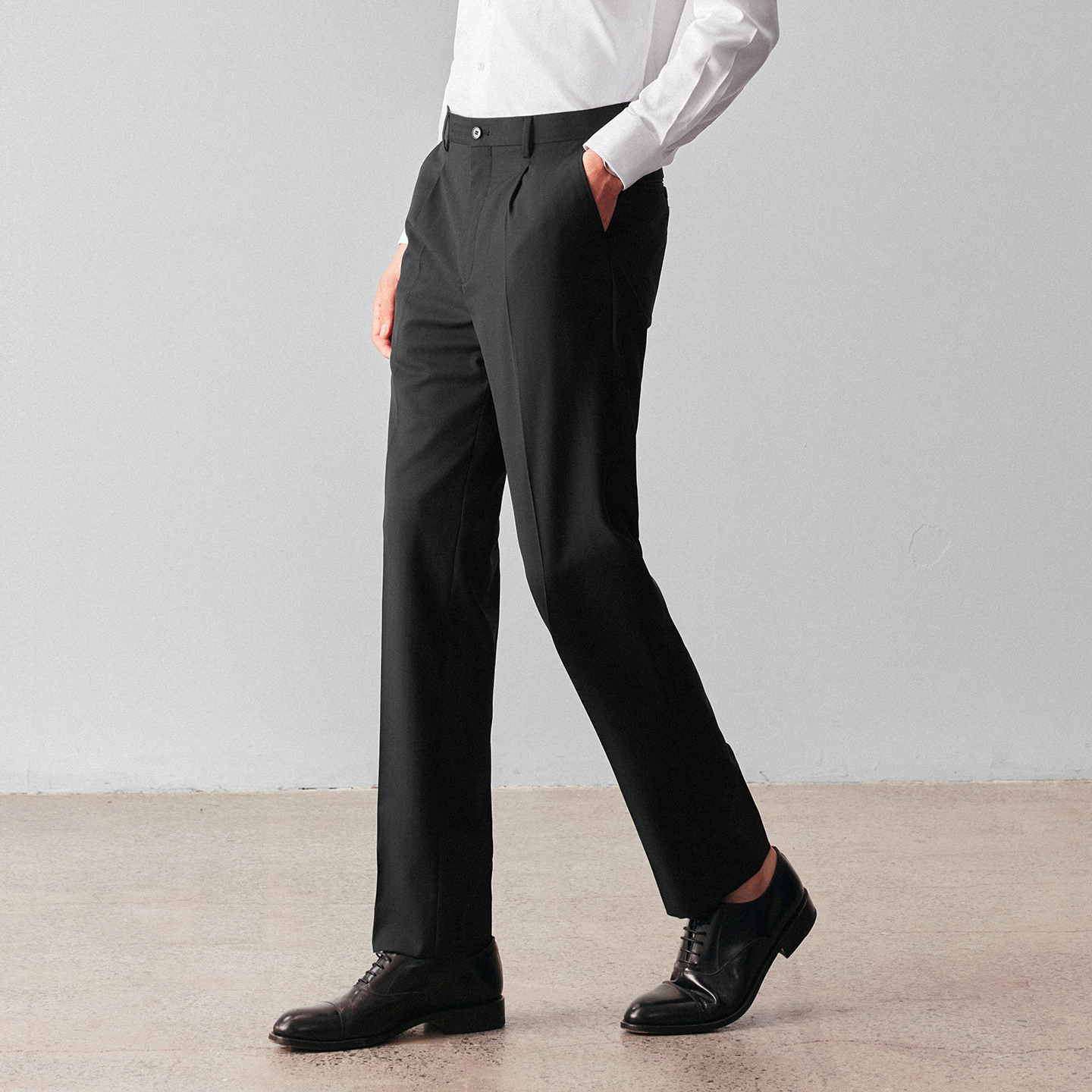 柏品可机洗澳洲羊毛西裤男士秋季易打理商务休闲通勤直筒正装裤子 - 图2