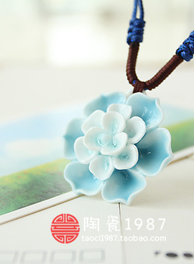 陶瓷饰品原创项链民族风姐妹吊坠