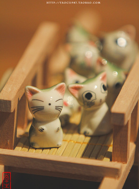 小猫家居饰品陶瓷陶瓷日式