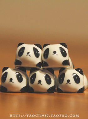 zakka陶瓷可爱风熊猫筷架装饰品