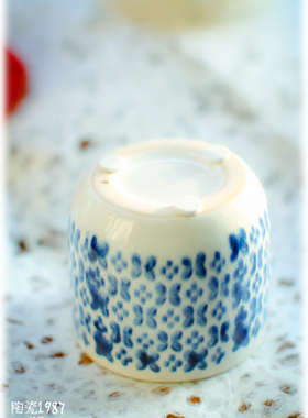 手绘小花盆创意陶瓷摆件