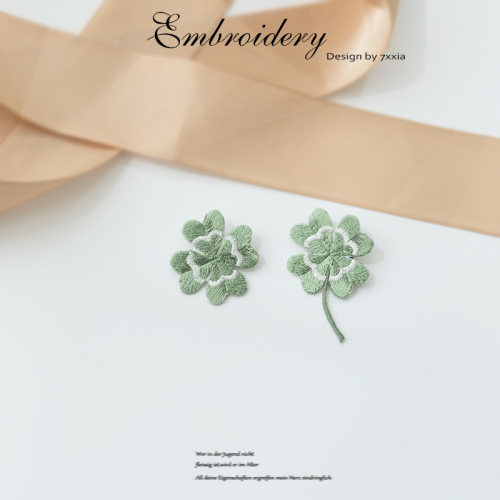 幸运四叶草布贴刺绣新款上架 服装辅料衬衣装饰贴花手帐本手袋DIY - 图1