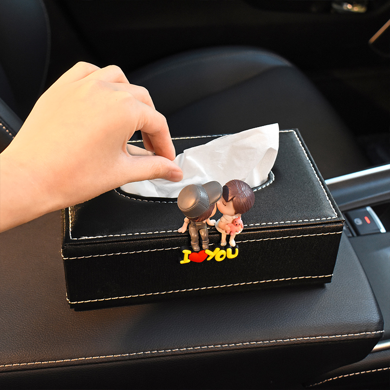 汽车载纸巾盒车上扶手箱抽纸盒创意可爱车用餐巾纸车内饰用品座式 - 图2