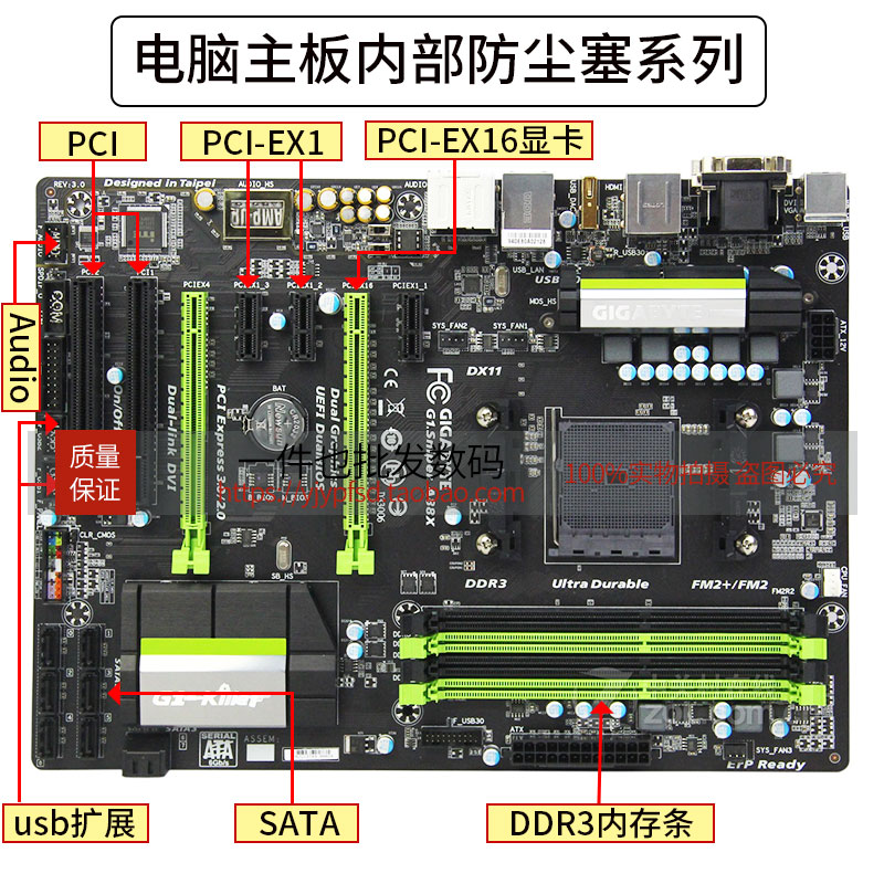 台式电脑主板防尘塞笔记本usb网线VGA通用机箱联想显卡硅胶防尘盖 - 图1