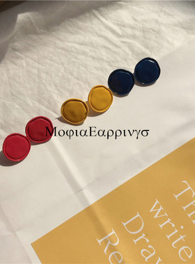 mojia亮色度假好看百搭风银耳钉