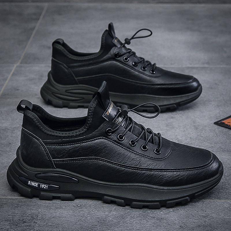 劳保鞋男款秋季户外登山工作鞋休闲运动皮面防滑防水厨师潮鞋春季 - 图0