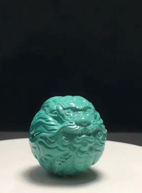 纯天然原矿绿松石高瓷文玩雕刻件