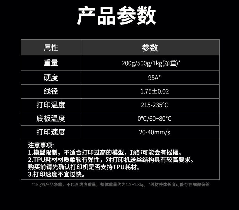 兰博3d打印机耗材tpu柔性耗材料 兰博3D打印机耗材
