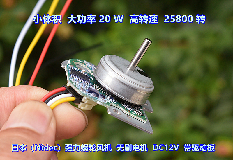 日本 Nidec 无刷电机 带驱动板 DC12V 大功率 20W 高速 25800 转 - 图0