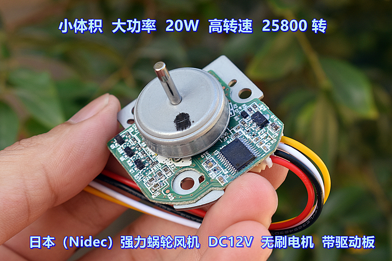 日本 Nidec 无刷电机 带驱动板 DC12V 大功率 20W 高速 25800 转 - 图1