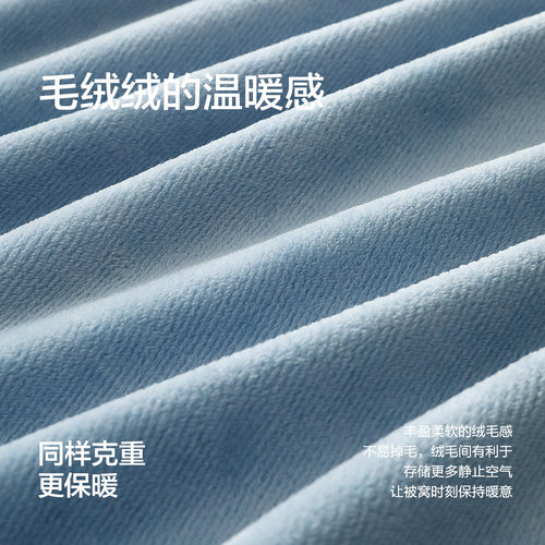 水星家纺牛奶绒四件套珊瑚绒加绒被套床单保暖套件双面绒秋冬季 - 图0