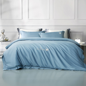 水星家纺60支长绒棉四件套全棉纯棉100床单被套床笠轻奢套件床品