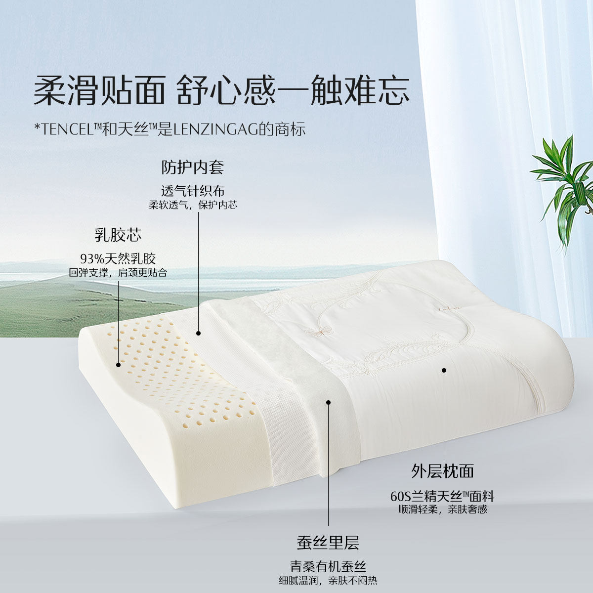水星家纺93%泰国原液进口乳胶枕A类抑菌枕头呵护颈椎枕芯,淘宝优惠券,粉丝福利购,淘宝优惠卷