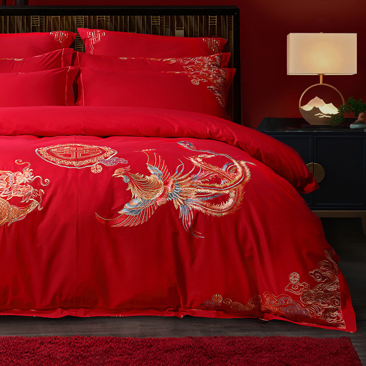 水星家纺婚庆四件套全棉喜庆结婚床上用品纯棉大红床单被套新婚,淘宝优惠券,粉丝福利购,淘宝优惠卷