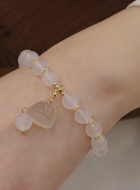 女白玛瑙小清新饰品简约