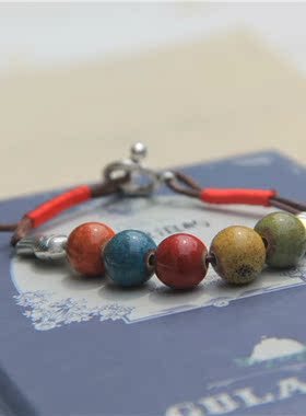 配饰复古波西米亚风串珠苗银手链