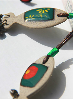 陶瓷长款民族风复古挂件毛衣链