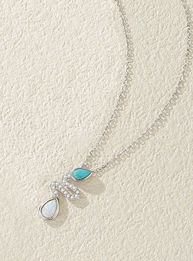 灵蛇献瑞锆石项链女s925银