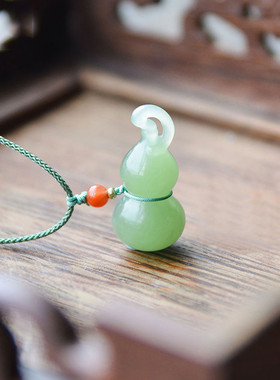 和田玉项链夏季葫芦吊坠晴水吊坠新中式晴水青玉女玉石高级感小众