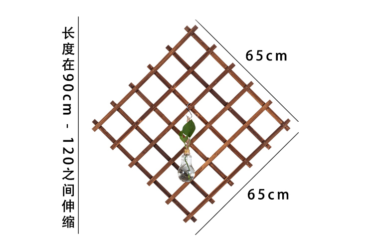 爬藤架防腐木栅栏围栏篱笆墙伸缩木拉网栏栅攀爬架网格花架竹篱笆 - 图3