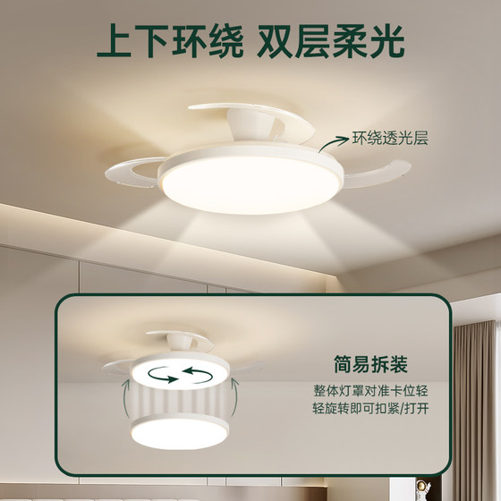 Full spectrum eye protection ultra-thin invisible ceiling fan light