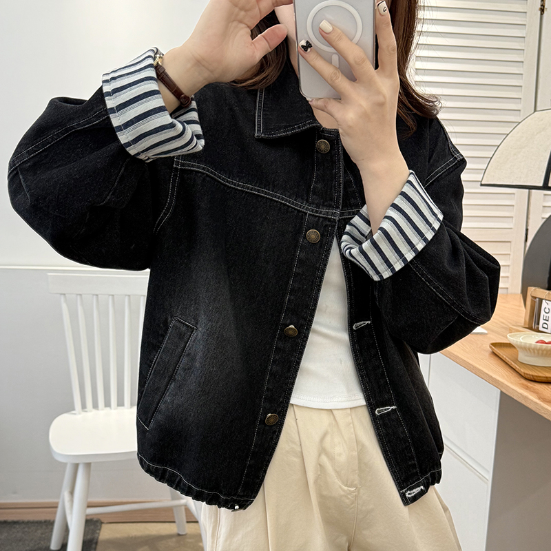 清仓 牛仔外套女短款宽松休闲百搭夹克上衣 - 图3