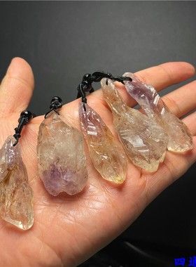 吊坠天然超七三轮骨干水晶原矿