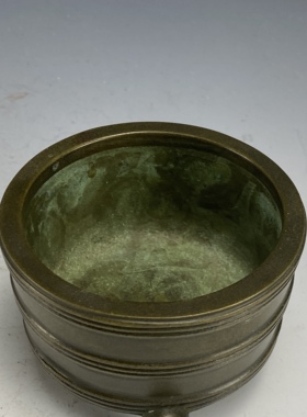 伴庐香堂陈巧生九思旋纹筒式炉苏工经典铜香炉香薰炉陈口径8.5cm