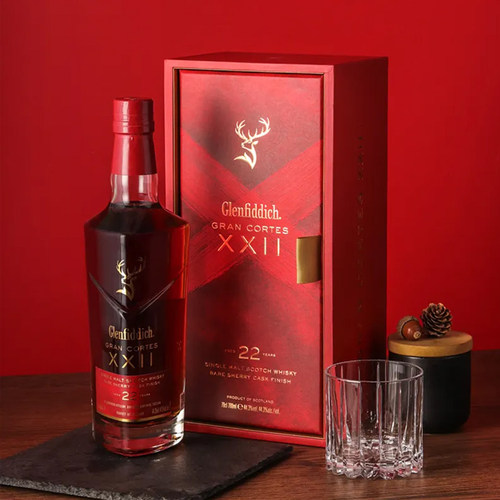 格兰菲迪22年璀璨珍藏单一麦芽威士忌Glenfiddich苏格兰洋酒700ml - 图0