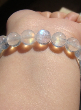 珠宝天然玻璃梦幻彩虹毫米手链串