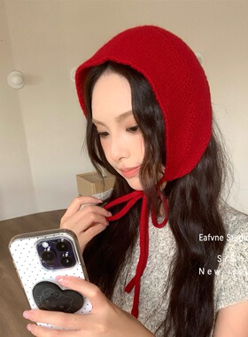 小红帽吸睛耳罩耳暖围巾ins羊毛