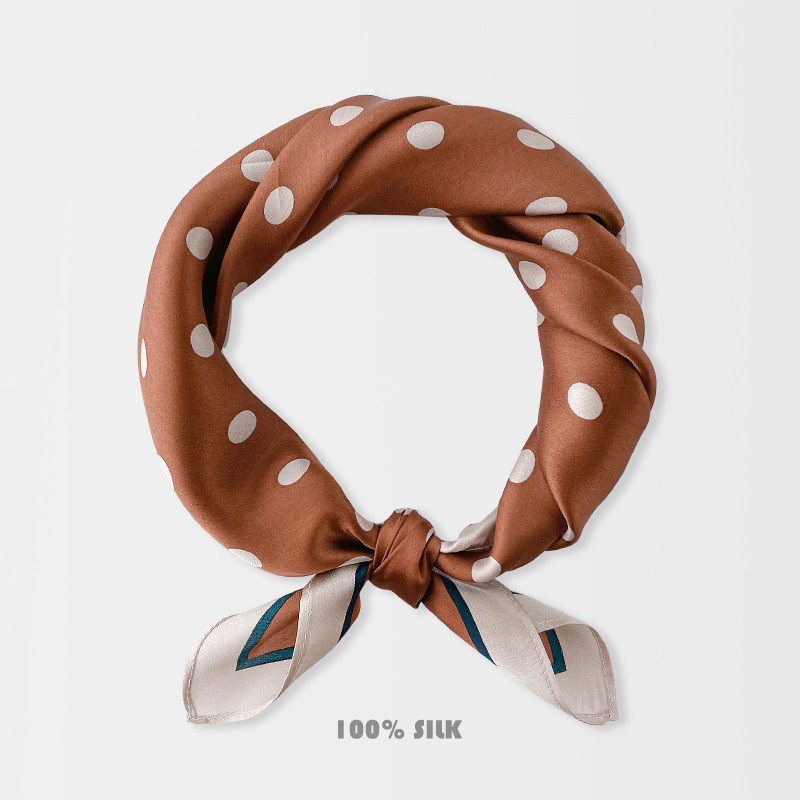 100%桑蚕丝真丝围巾女夏季百搭装饰波点方巾春秋薄款领巾护颈送礼,淘宝优惠券,粉丝福利购,淘宝优惠卷