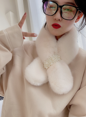 柔软毛毛围巾毛绒少女围脖