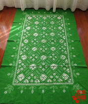 Yunnan Dali boutique handmade zdyeing table cloth hanging curtain table cloth-dark green complex (165 x 115CM)