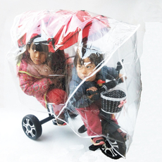 дождевик 双胞胎儿童三轮车防风防雨罩前后双人挡雨保暖宝宝推车防风罩通用