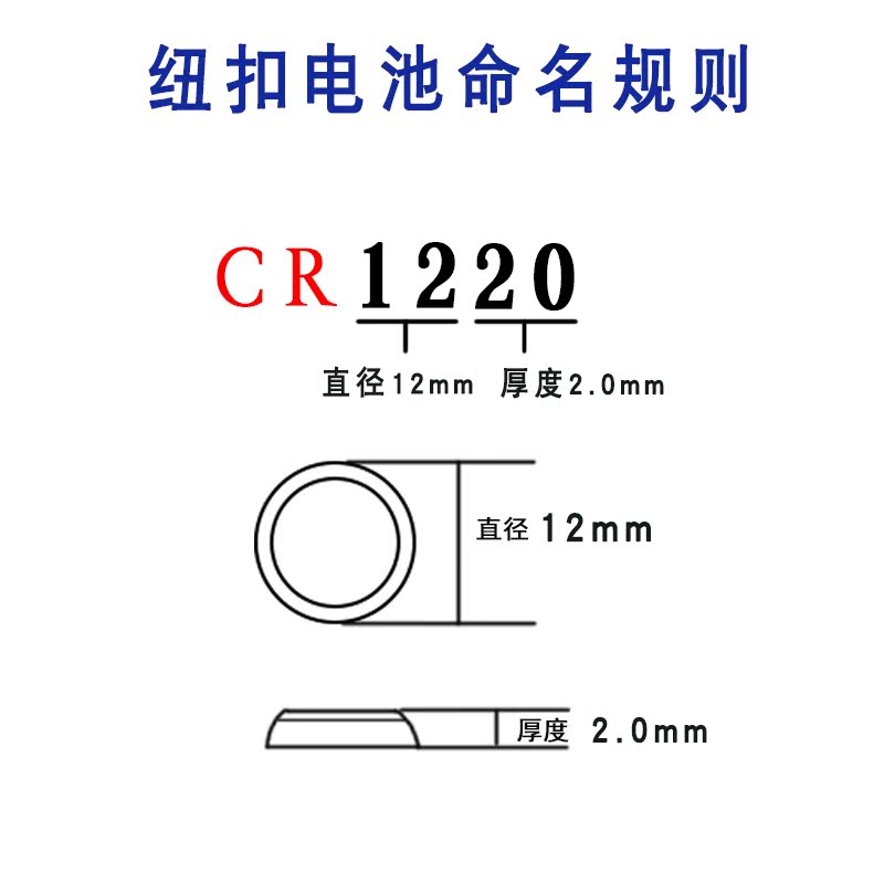 CR1220纽扣3v圆形锂电池汽车钥匙专用钥匙陀螺灯玩具灯手表可用 - 图1