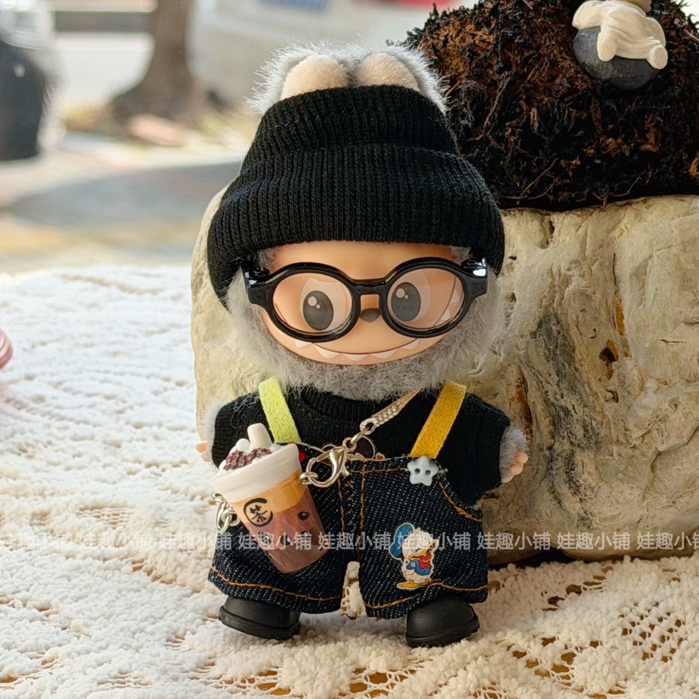 4.0四代labubu衣服10cm拉布布挂件公仔娃衣替换装牛仔背带裤套装,淘宝优惠券,粉丝福利购,淘宝优惠卷