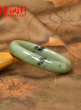 和田玉籽料手镯青白翠青飘沁花玉