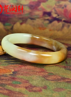 和田玉手镯若羌黄口料糖黄玉