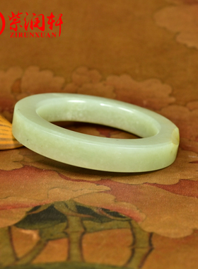 和田玉籽料青白手镯方条暖调