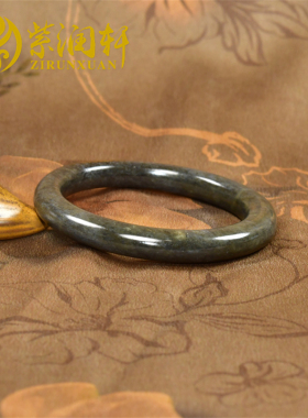 和田玉手镯籽料糖沁聚墨籽枣红皮