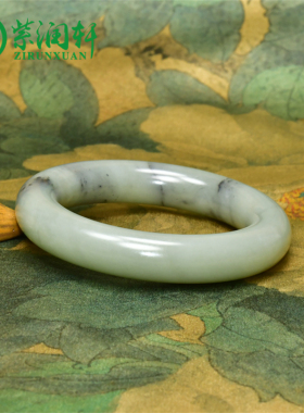 高青白飘青花籽料手镯