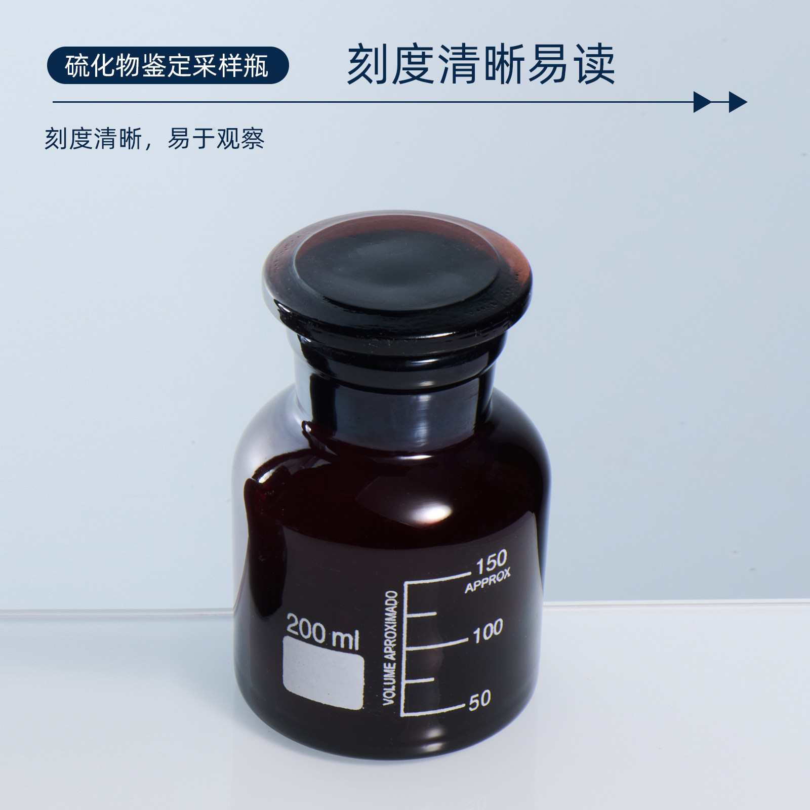 三爱思 硫化物鉴定采样瓶 棕色样品瓶玻璃瓶具塞磨口测量水质酸化 - 图0