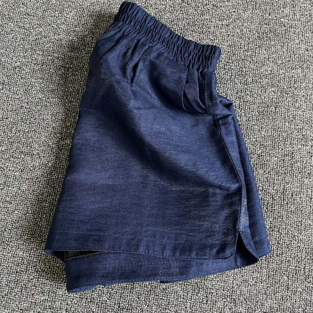 Summer new shorts women's ice silk thin versatile elastic waist slit wide leg hot pants